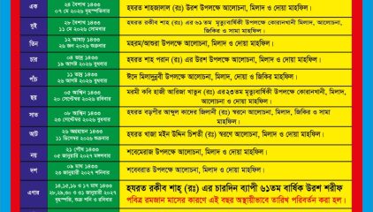 ১৪৩৩ বাংলা সনে বিভিন্ন অনুষ্ঠানের তালিকা